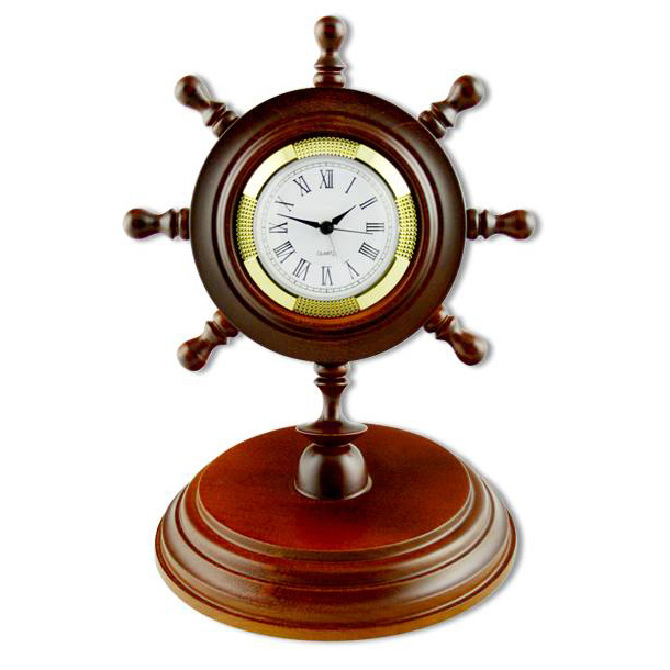 Часы деревянные "Штурвал"