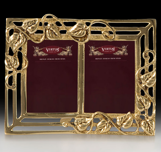 Рамка для фотографий двойная "Листья" 13х16 см (бронза, золото) Испания