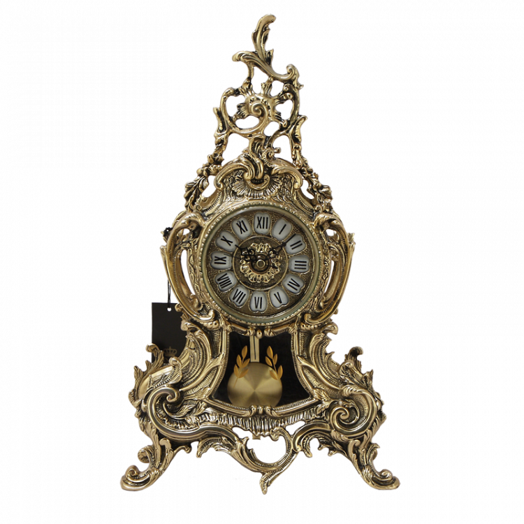 Часы каминные с маятником "Дон Луи" 45х25х12см (бронза, золото) Португалия