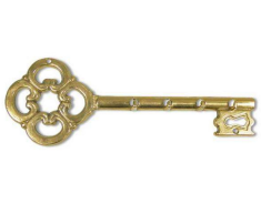 Вешалка-Ключница настенная "Золотой ключик" 24х9см (латунь, золото) Италия