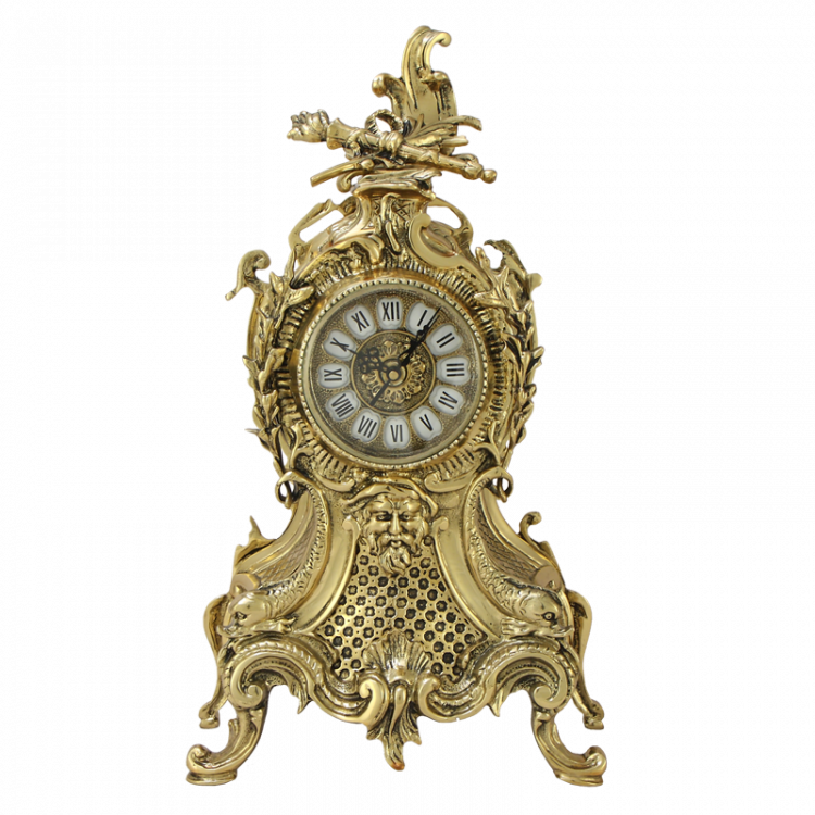 Часы каминные "Карранка" 46х27х12см (бронза, золото) Португалия