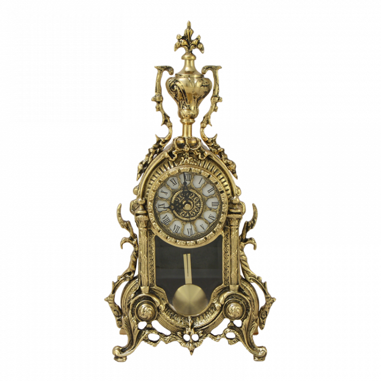 Часы каминные с маятником "Инес" 38х20х12см (бронза, золото) Португалия