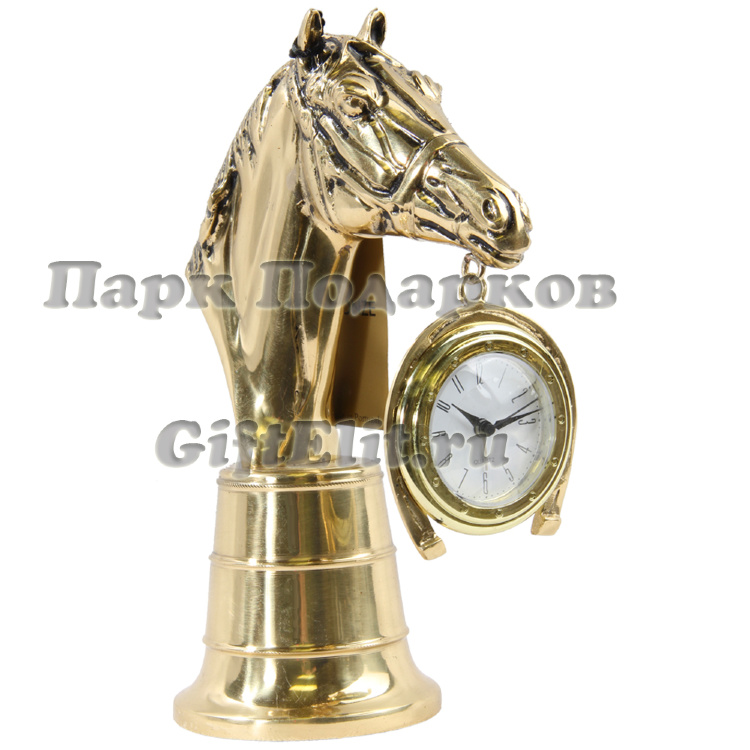 Часы настольные бронзовые "Голова лошади" (Португалия)