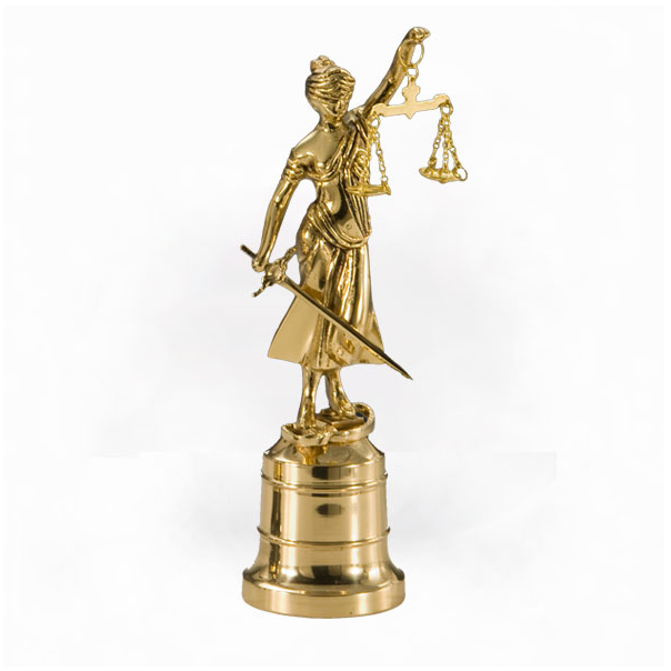 Статуэтка бронзовая "Фемида - богиня правосудия" (золото, Испания)  