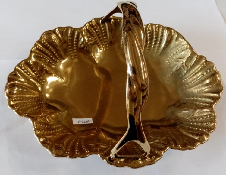 Конфетница "Корзинка" 21х15,5х10см (латунь, золото) Италия