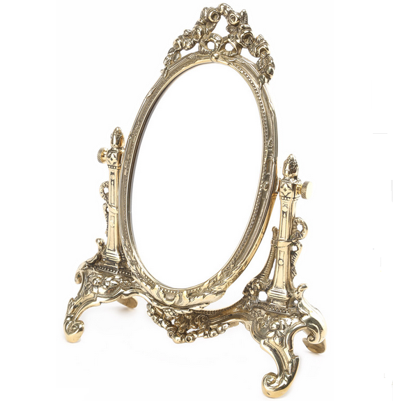 Зеркало настольное "Людовик XVI" 25х30см (латунь, золото) Италия