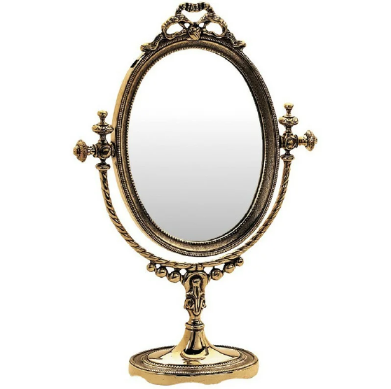 Зеркало настольное "Мария Антуанетта" 41х28см (латунь, золото) Италия