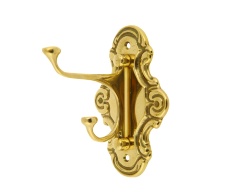 Вешалка настенная для одежды на 2 крючка "Вита" 9,5х10см (латунь, золото) Италия
