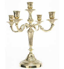 Канделябр на 5 свечей "Винсенто" h35,5х32см (латунь, золото) Италия
