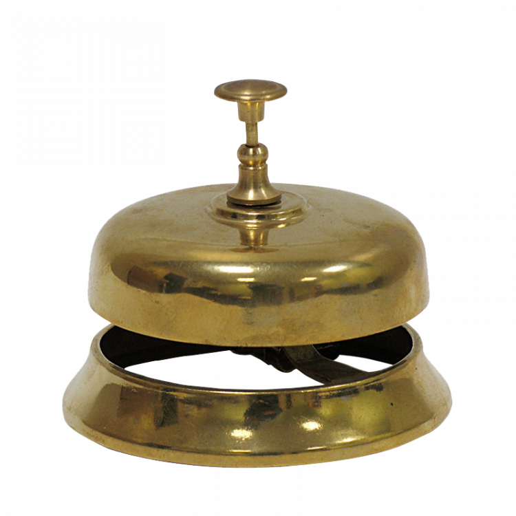 Звонок настольный "Секретарский" d9см (латунь, золотая) Италия