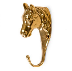 Вешалка-крючок настенная "Голова Лошади" большая h11х5см (латунь, золото) Италия