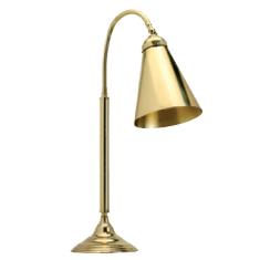 Лампа настольная с латунным плафоном 17х63см (латунь, золото) Италия