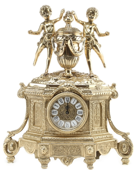 Часы каминные "Ангелочки" (латунь) Италия