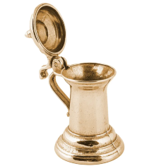Статуэтка-миниатюра &quot;Кружка пивная с крышкой&quot; h8х6х5 см (латунь, золото) Италия Alberti Livio