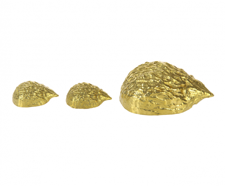 Статуэтки "Семейка ежиков" 8х5х3см (латунь, золото) Италия