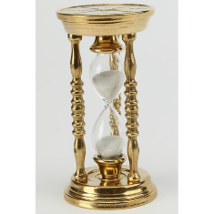 Песочные часы "Виват" 5мин 13,5х5см (латунь, золото) Италия