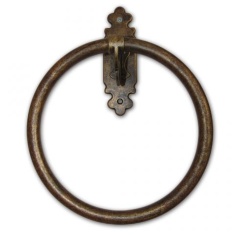 Настенная вешалка-кольцо для полотенец "Витеро" d21см (латунь, антик) Италия