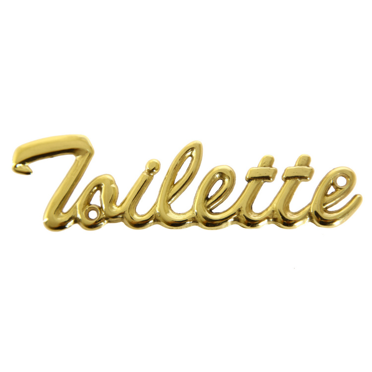 Табличка на дверь "Toilette" 13х4см (золотая латунь) Италия