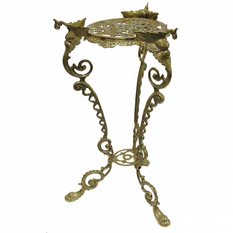Столик декоративный "Драконы" 24х24х56см (латунь, золото) Италия Alberti Livio