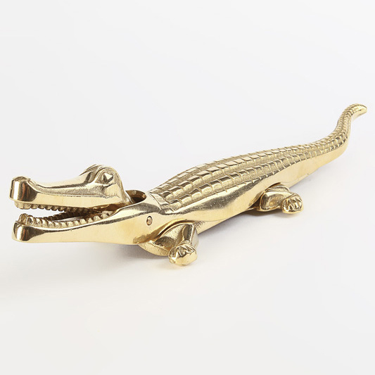 Орехокол "Крокодил" 39х9см (латунь, золото) Италия